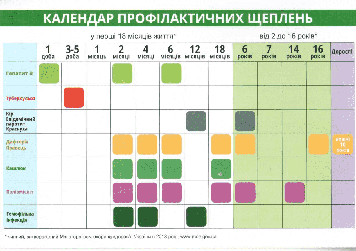 календар щеплень